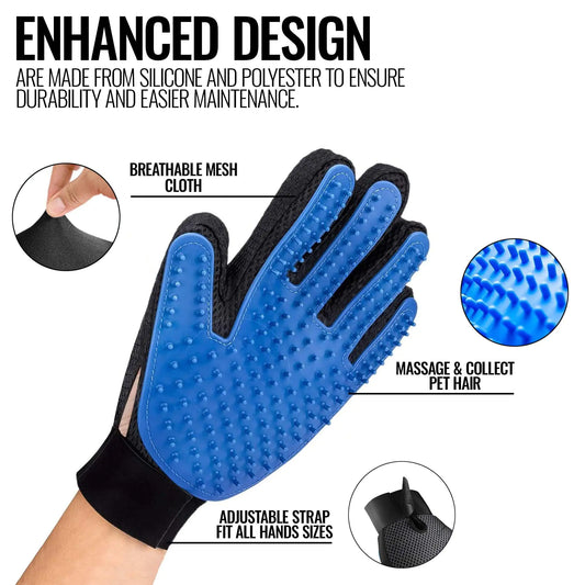 Pet Grooming Gloves Dog Brush Mitt.
