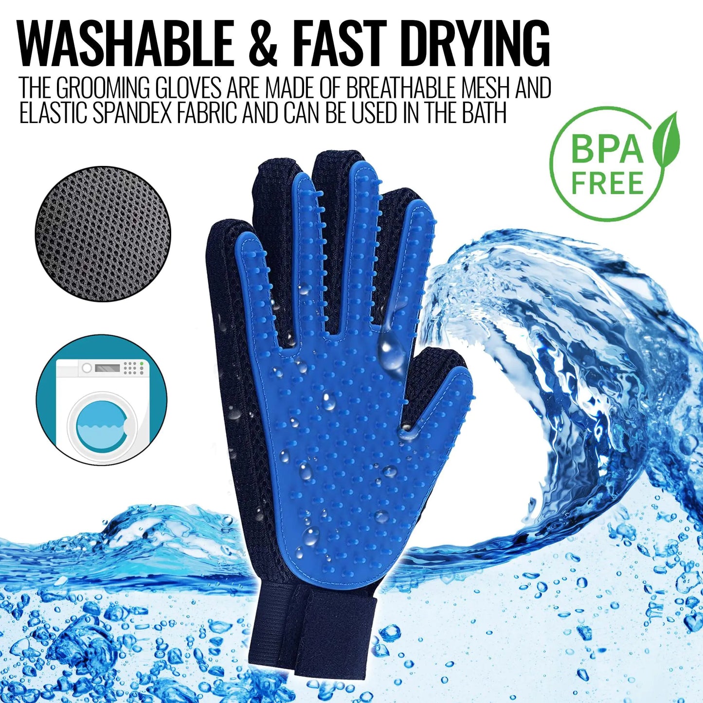 Pet Grooming Gloves Dog Brush Mitt.