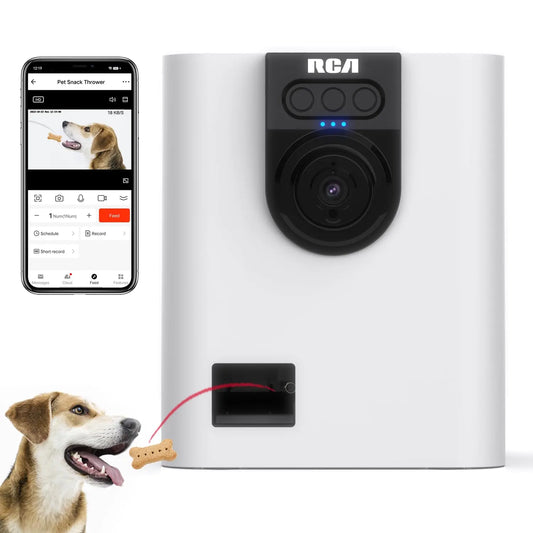 RCA Dog & Cat Smart Camera Treat Dispenser WiFi-Enabled.